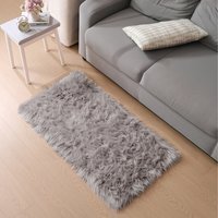 Retangular Polyester Soft Rug - Grey / 120cm - thumbnail 1