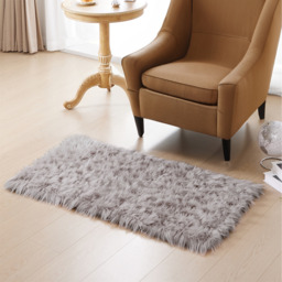 Retangular Polyester Soft Rug - Grey / 120cm - thumbnail 4