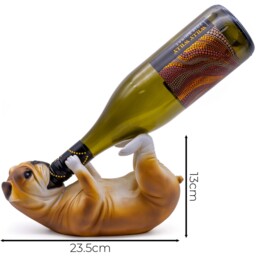 Adorable Puppy Dog Vino Wine Bottle Holder - Brown - thumbnail 4