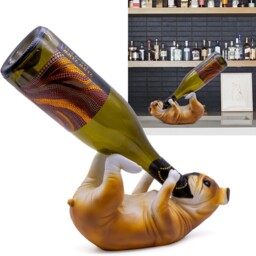 Adorable Puppy Dog Vino Wine Bottle Holder - Brown - thumbnail 3