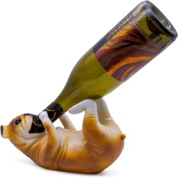Adorable Puppy Dog Vino Wine Bottle Holder - Brown - thumbnail 2