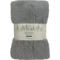 Soft Teddy Fleece Fitted Sheet - Silver / King