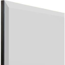 Frameless All Glass Modern Bevelled Square Wall Mirror - Black - thumbnail 5