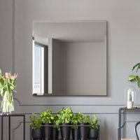 Frameless All Glass Modern Bevelled Square Wall Mirror - Black - thumbnail 1