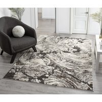 Eleanor Modern Embossed Contemporary Living Room Area Rug - Abstract Design Rug - Grey / 160cm - image 1