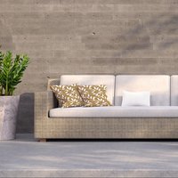 White Leaves Outdoor Cushion - Brown / 60cm