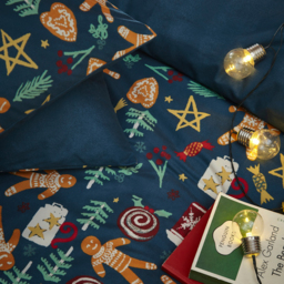 Yuletide Treats Christmas Duvet Cover Set - Navy / Single - thumbnail 3