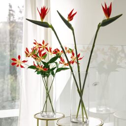 Artificial Single Gloria Lily Flower Stem L75cm - Red - thumbnail 4