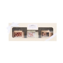 Pack of 3 Luxury Scented Mason Jar Candles - Cinnamon Roll / Vanilla Macaron / Caramel Latte - thumbnail 2