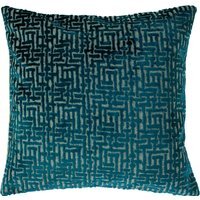 Delphi Velvet Jacquard Cushion - Teal