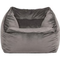 icon Natalia Giant Velvet Armchair Bean Bag - Grey - image 1