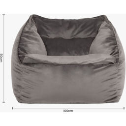 icon Natalia Giant Velvet Armchair Bean Bag - Grey - thumbnail 3