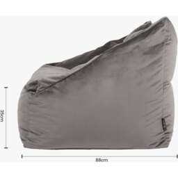 icon Natalia Giant Velvet Armchair Bean Bag - Grey - thumbnail 2