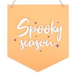 Spooky Season Hanging Sign For Halloween Decor - Orange - thumbnail 4