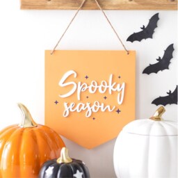 Spooky Season Hanging Sign For Halloween Decor - Orange - thumbnail 3