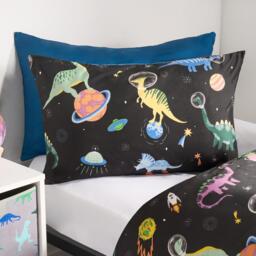 Space Dino Reversible Duvet Set - Navy / Double - thumbnail 2