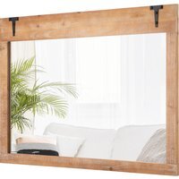 Wood Frame Wall Mirror - Brown