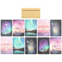 Ethereal Affirmation Cards With Wooden Stand Set - Multicolor