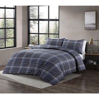 Wesley Checked Duvet Cover Set - Blue / Single - image 1