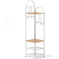 Tall Corner Hall Tree with Shoe Storage Bench - Brown