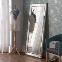Beaded Full length Silver mirror 168x79cm - Silver