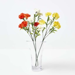 Yellow Artificial Carnation Spray Single Stem Set of 3, 55cm - Yellow, Orange, White - thumbnail 5