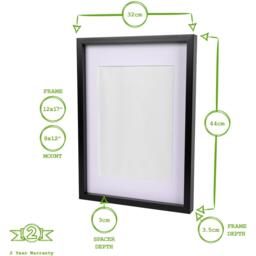 "3D Box Photo Frames with A4 Mounts - A3 (12"" x 17"") - Pack of 2 - Black/White" - thumbnail 4