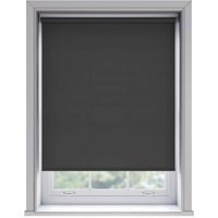 No Drill Thermal Blackout Roller Blind (170cm Drop) - Black / 180cm