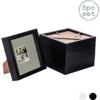 "3D Box Photo Frame - 6 x 6"" with 2x2"" Mount - Pack of 5 - Black"