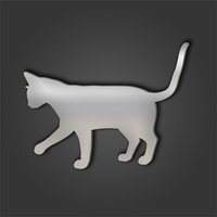 Abyssinian Cat Style 1 Silver Acrylic Mirror - Silver / 34.6cm
