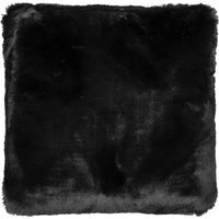 Rabbit Faux Fur Cushion - Black / 45cm