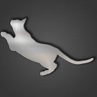 Abyssinian Cat Style 6 Silver Acrylic Mirror - Silver / 30.7cm
