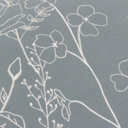 Mae Embroidered Cotton Cushion - French Blue / 80 Feather 20 Polyester - thumbnail 5