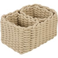 Set of 3 Rope Storage Baskets - Stone