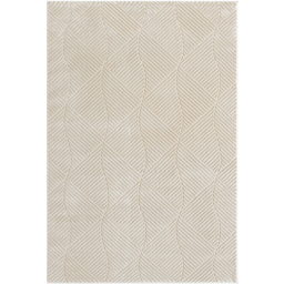 Vellure Modern Living Room Area Rug Embossed Metallic Sheen Pyramid Design - Cream / 230cm - thumbnail 4