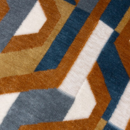 Metro Prism Velvet Square Cushion - Ginger / Polyester - thumbnail 2