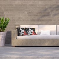 Leaves And Flowers. Autumn Pattern Outdoor Cushion - Black / 60cm - thumbnail 1