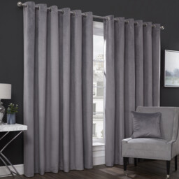 Vermont Velvet Blackout Curtains - Charcoal / 168cm / 229cm - thumbnail 2