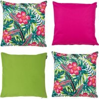 Tropical Print Outdoor Cushion - Second Collection (Set of 4) - White
