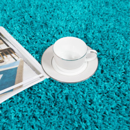 Soft Value Teal Blue Shaggy Area Rug - Teal Blue / 190 x 133cm - thumbnail 4