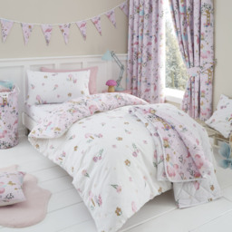 Enchanted Forest Kids Bedding Duvet Cover Set - Pink / Single - thumbnail 2