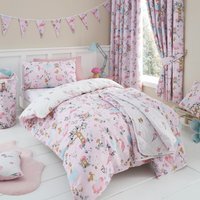 Enchanted Forest Kids Bedding Duvet Cover Set - Pink / Single - thumbnail 1