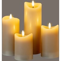 Luxe Collection Taupe Melted LED Candle Flameless Realistic Glow - Taupe