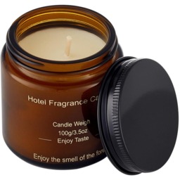 Smokeless Soy Wax Scented Candle in Glass Jar - Brown - thumbnail 3