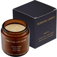 Smokeless Soy Wax Scented Candle in Glass Jar - Brown - thumbnail 1