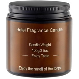 Smokeless Soy Wax Scented Candle in Glass Jar - Brown - thumbnail 4