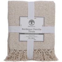 Bordeaux Chenille Throw - Natural