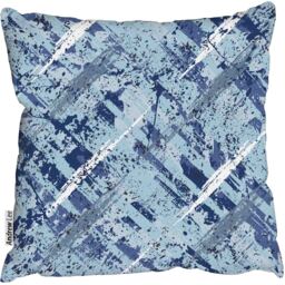 Bold plaid pattern with wild crossing brushstrokes Outdoor Cushion - Blue / 60cm - thumbnail 2