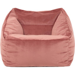icon Natalia Giant Velvet Armchair Bean Bag with Footstool - Pink - thumbnail 4