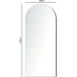Albano - Frameless Arched Full Length Mirror 179x80cm - Clear - thumbnail 2